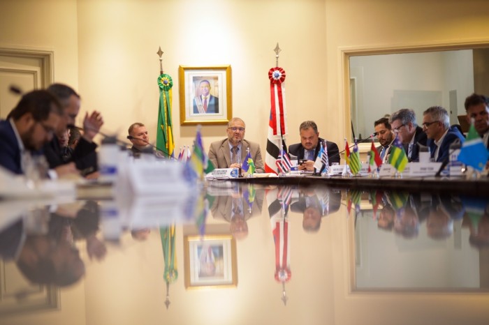 - Novo presidente do Consej, Marcus Rito, presidiu a reunião em São Luís ao lado do secretário de Administração Penitenciária do Maranhão, Murilo Andrade (Foto: Brunno Carvalho)
