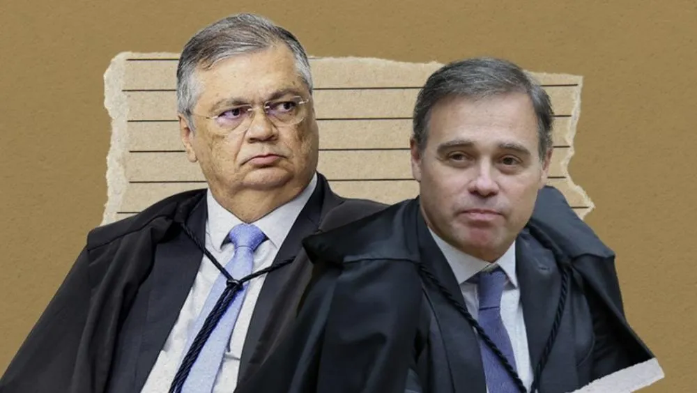 Ministro Flávio Dino aponta novas conexões entre Mendonça e Vorcaro e envia caso a Fachin.(Imagem: Arte Migalhas) 