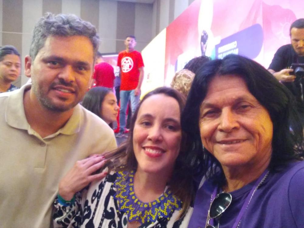 Enilton Rodrigues, a nova presidente do PSOL Paula Coradi e Aluisio Melo, em Brasilia