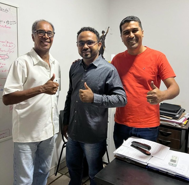 Eduardo Palhares (PSB), Adevaldo Filho (PSOL e o pré candidato a prefeito Marco Aurélio (PSB).