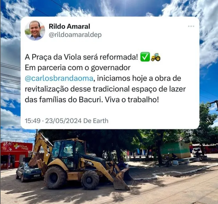 A Praça da Viola em Imperatriz terá reforma significativa