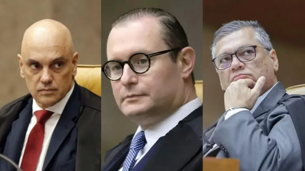 Ministros Alexandre de Moraes, Cristiano Zanin e Flávio Dino. (Foto: Reprodução)