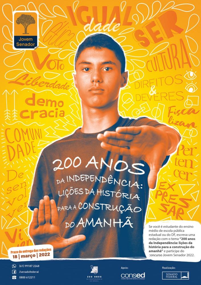 Os autores das 27 melhores redações — um por unidade da Federação — serão automaticamente selecionados para vivenciar junto com o seu professor orientador, em Brasília, no período de 27 de junho a 1º de julho de 2022, o processo de discussão e elaboração 