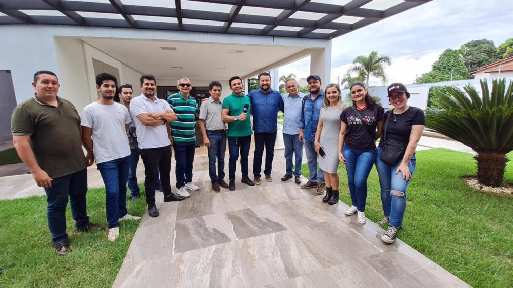 Junto com colegas jornalistas