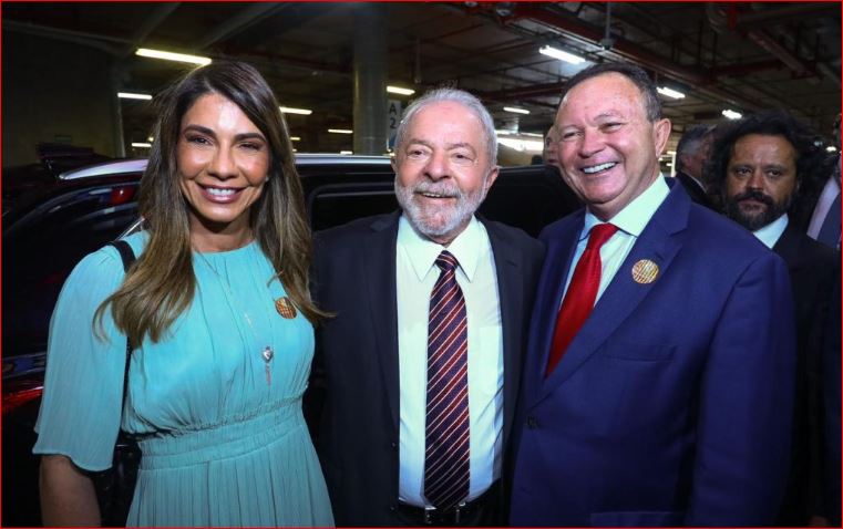Brandão, Lula e a primeira dama Larissa…