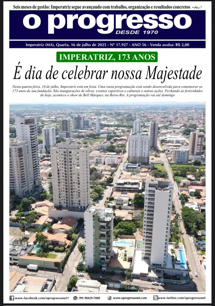 O Progresso entrega informação e beleza em uma edição histórica. Foto: Capa