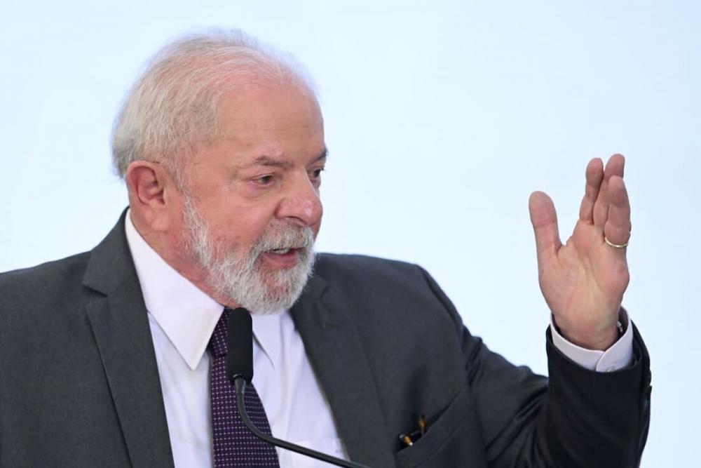 O presidente Luiz Inácio Lula da Silva (PT) abriu a solenidade de celebração dos 100 dias de governo no Palácio do Planalto.